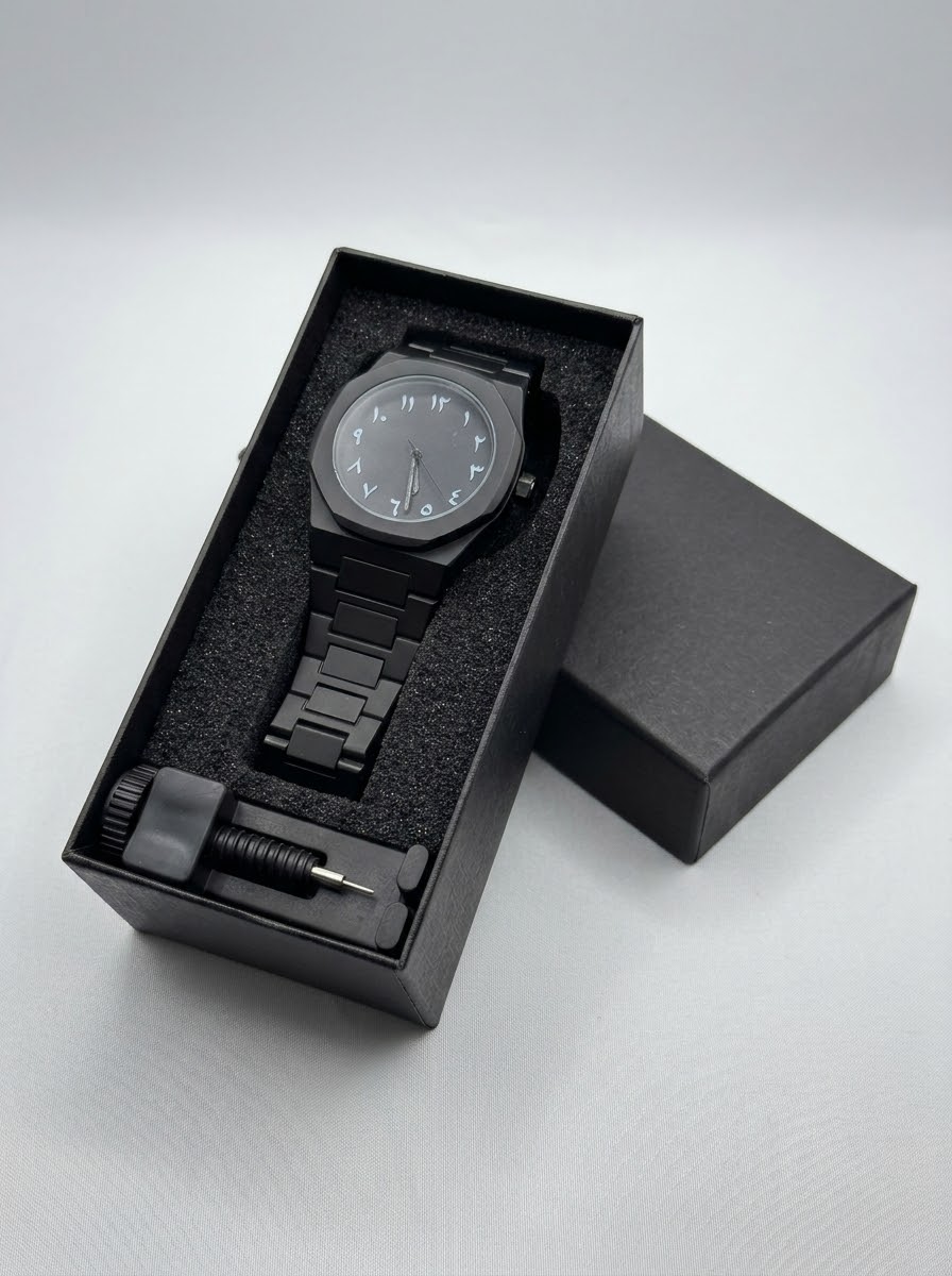 Black Valenzo WristWatch – Arabic Dial