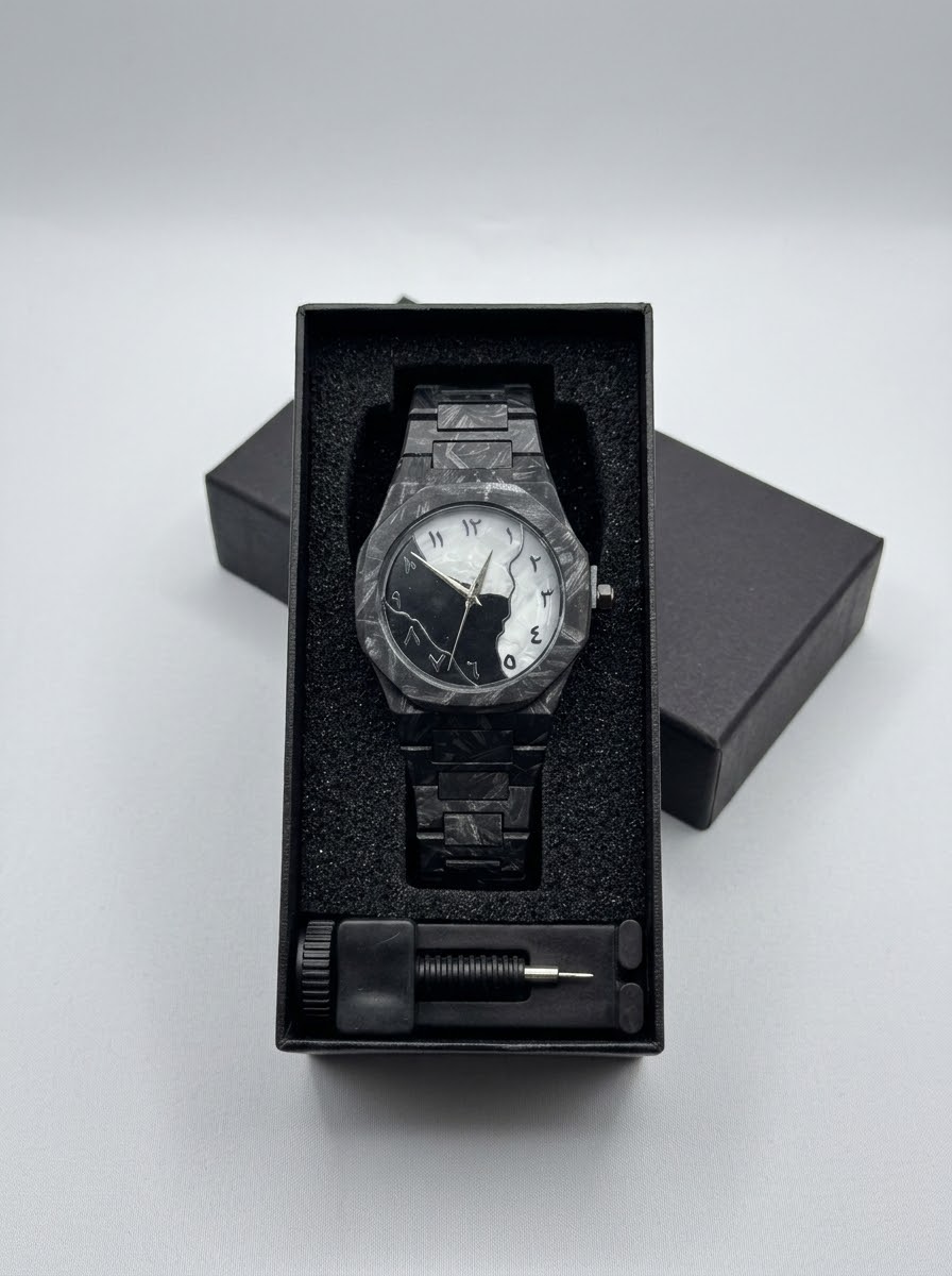 Black Marble Valenzo WristWatch – Beach Face