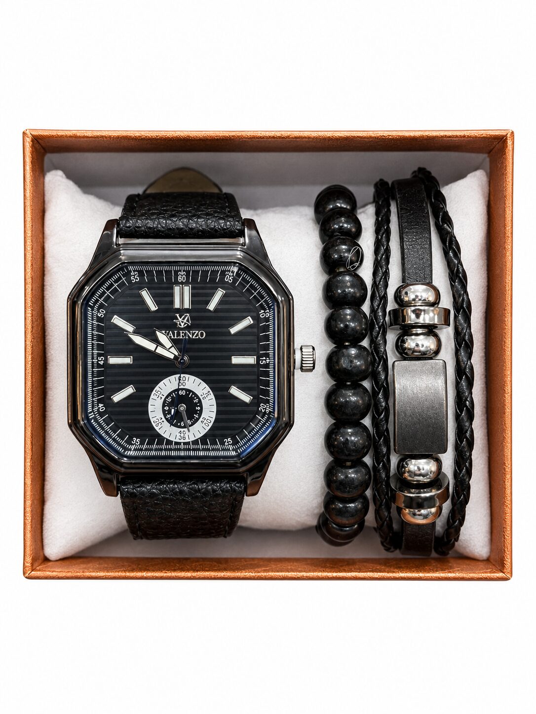 3 IN 1 LEATHER WRISTWATCH