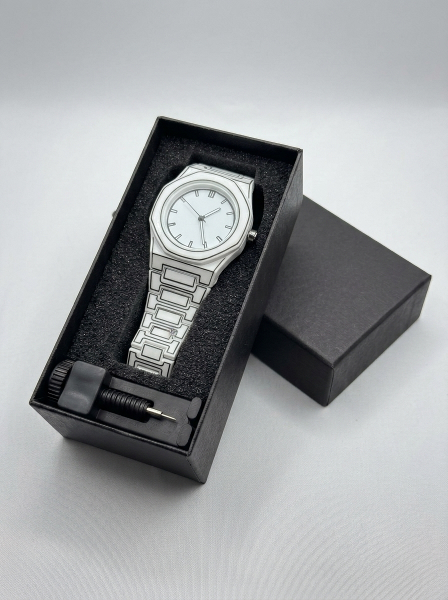 Sketchy White Valenzo WristWatch – White Face