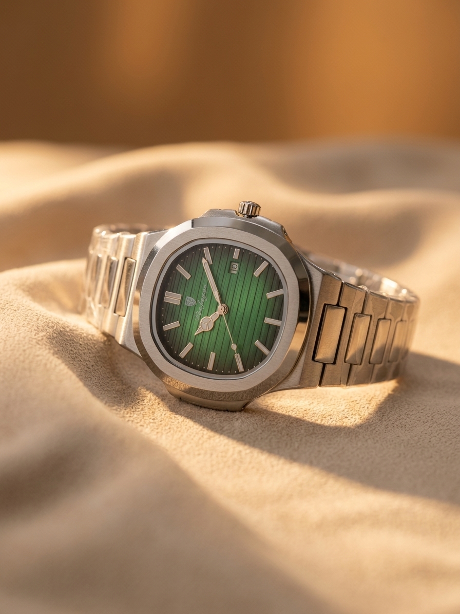 Silver_Poedagar_Squared_Face_Green - Image 3
