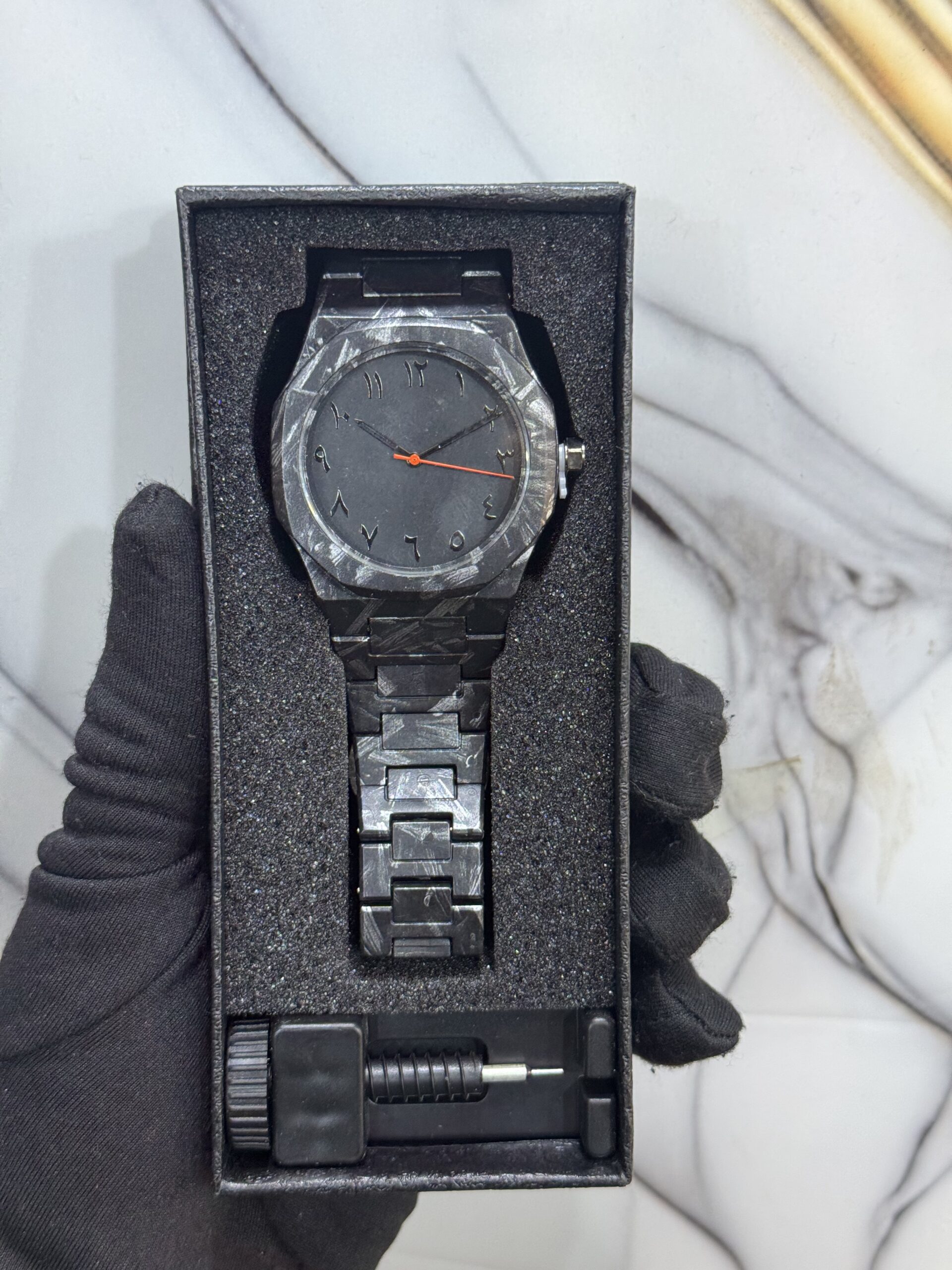 Black Marble Valenzo WristWatch - Image 4